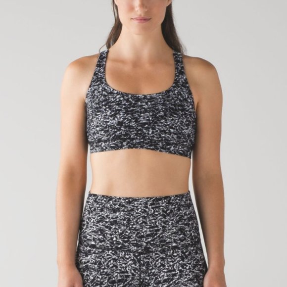 lululemon athletica Other - Lululemon ENERGY Sports Bra Black White Pattern 6 EUC
